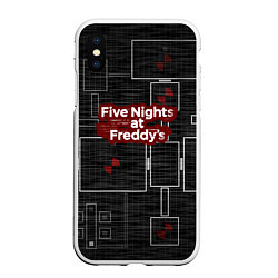 Чехол iPhone XS Max матовый Five Nights At Freddy, цвет: 3D-белый