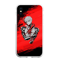 Чехол iPhone XS Max матовый Генос One Punch Man, цвет: 3D-белый
