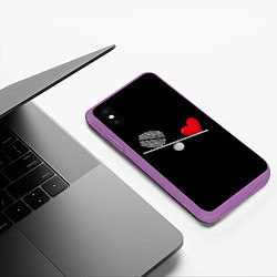 Чехол iPhone XS Max матовый Слушай Сердце, цвет: 3D-фиолетовый — фото 2