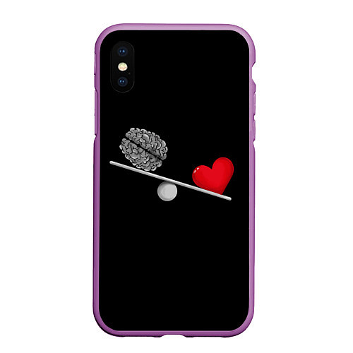 Чехол iPhone XS Max матовый Слушай Сердце / 3D-Фиолетовый – фото 1