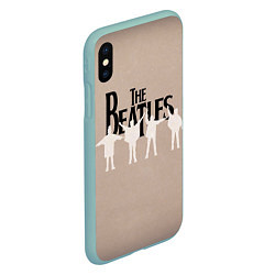 Чехол iPhone XS Max матовый The Beatles, цвет: 3D-мятный — фото 2