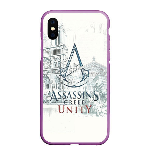 Чехол iPhone XS Max матовый Assassin’s Creed Unity / 3D-Фиолетовый – фото 1