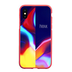 Чехол iPhone XS Max матовый Phonk Neon, цвет: 3D-красный