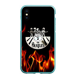 Чехол iPhone XS Max матовый The Beatles, цвет: 3D-мятный