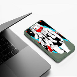 Чехол iPhone XS Max матовый Darling in the Franxx, цвет: 3D-темно-зеленый — фото 2