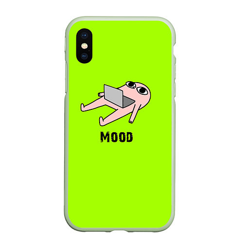 Чехол iPhone XS Max матовый Mood / 3D-Салатовый – фото 1