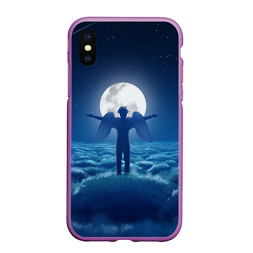 Чехол iPhone XS Max матовый Ангел / 3D-Фиолетовый – фото 1