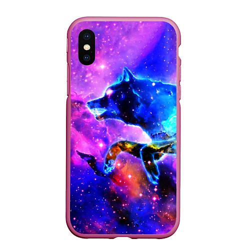 Чехол iPhone XS Max матовый Волки / 3D-Малиновый – фото 1