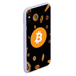 Чехол iPhone XS Max матовый BITCOIN, цвет: 3D-светло-сиреневый — фото 2