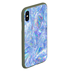 Чехол iPhone XS Max матовый 3d ice glitch, цвет: 3D-темно-зеленый — фото 2