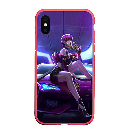 Чехол iPhone XS Max матовый KDA Evelyn / 3D-Красный – фото 1