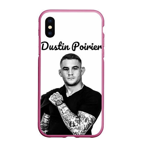 Чехол iPhone XS Max матовый Dustin Poirier / 3D-Малиновый – фото 1