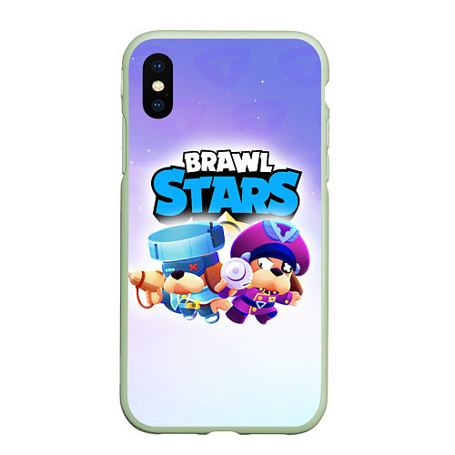 Чехол iPhone XS Max матовый Генерал Гавс - Brawl Stars / 3D-Салатовый – фото 1