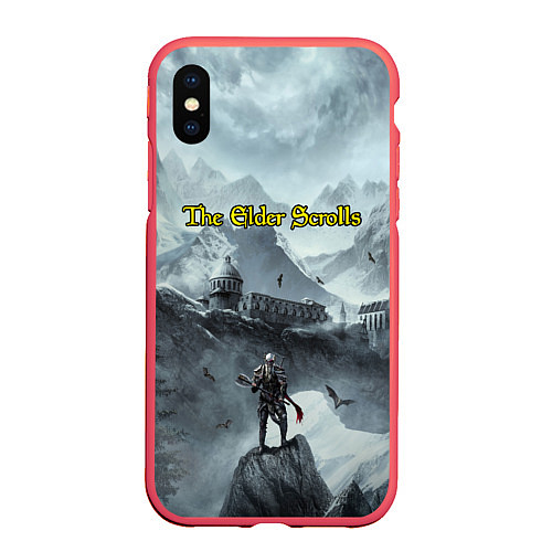 Чехол iPhone XS Max матовый The Elder Scrolls / 3D-Красный – фото 1