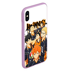 Чехол iPhone XS Max матовый ВОЛЕЙБОЛ!! HAIKYUU!!, цвет: 3D-сиреневый — фото 2