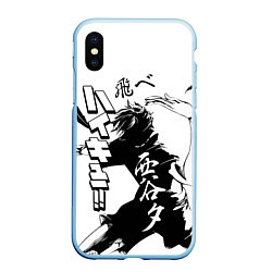 Чехол iPhone XS Max матовый ВОЛЕЙБОЛ!! HAIKYUU!!, цвет: 3D-голубой