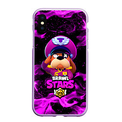 Чехол iPhone XS Max матовый ГЕНЕРАЛ ГАВС - Brawl Stars, цвет: 3D-сиреневый