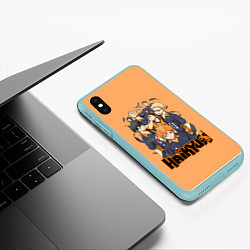 Чехол iPhone XS Max матовый Аниме Волейбол, цвет: 3D-мятный — фото 2