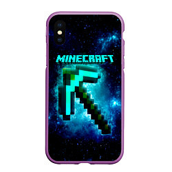 Чехол iPhone XS Max матовый Minecraft, цвет: 3D-фиолетовый