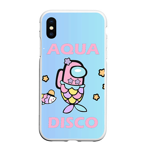 Чехол iPhone XS Max матовый Aqua Among As / 3D-Белый – фото 1