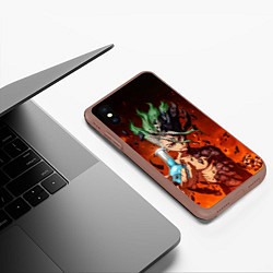 Чехол iPhone XS Max матовый Доктор Стоун, цвет: 3D-коричневый — фото 2