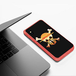 Чехол iPhone XS Max матовый One piece, цвет: 3D-красный — фото 2