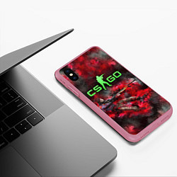 Чехол iPhone XS Max матовый CS GO Red heat, цвет: 3D-малиновый — фото 2
