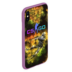 Чехол iPhone XS Max матовый CS GO Gold dust, цвет: 3D-фиолетовый — фото 2