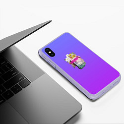 Чехол iPhone XS Max матовый Мои цветы в твоей голове, цвет: 3D-светло-сиреневый — фото 2