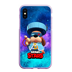 Чехол iPhone XS Max матовый Генерал Гавс brawl stars, цвет: 3D-сиреневый