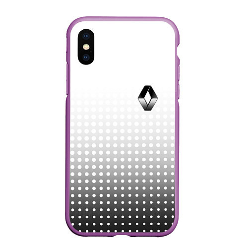 Чехол iPhone XS Max матовый Renault / 3D-Фиолетовый – фото 1