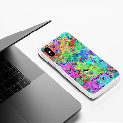 Чехол iPhone XS Max матовый Цветные звезды, цвет: 3D-белый — фото 2