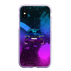 Чехол iPhone XS Max матовый LAND ROVER NEON, цвет: 3D-светло-сиреневый