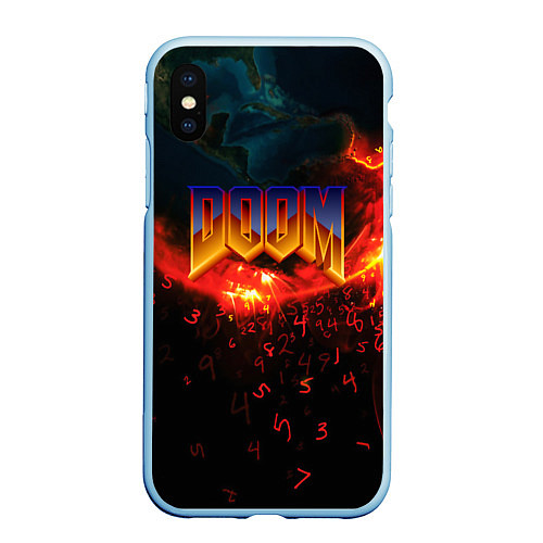 Чехол iPhone XS Max матовый DOOM MARS / 3D-Голубой – фото 1