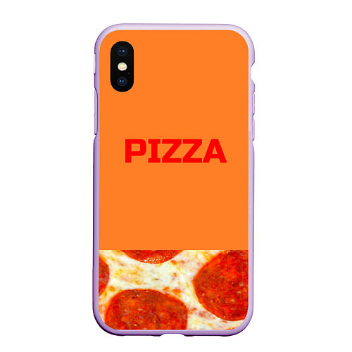 Чехол iPhone XS Max матовый Pizza / 3D-Сиреневый – фото 1
