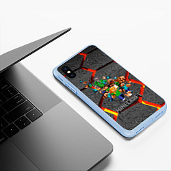 Чехол iPhone XS Max матовый MINECRAFT МАНКРАФТ, цвет: 3D-голубой — фото 2