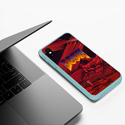 Чехол iPhone XS Max матовый DOOM ДУМ S, цвет: 3D-мятный — фото 2