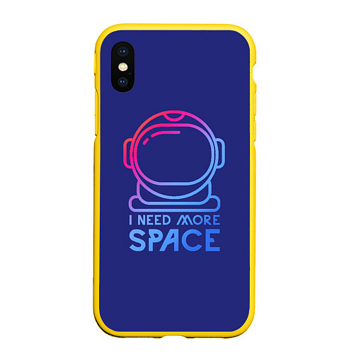 Чехол iPhone XS Max матовый Космонавт / 3D-Желтый – фото 1