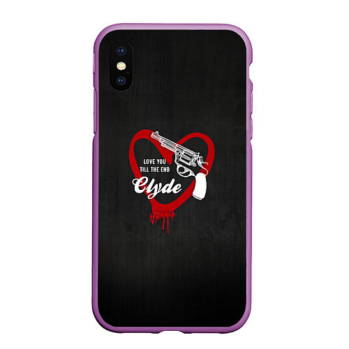 Чехол iPhone XS Max матовый Clyde / 3D-Фиолетовый – фото 1