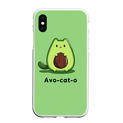 Чехол iPhone XS Max матовый Avo - cat - o, цвет: 3D-белый