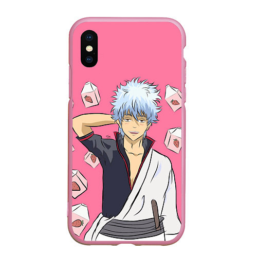 Чехол iPhone XS Max матовый Gintama Гинтама / 3D-Розовый – фото 1