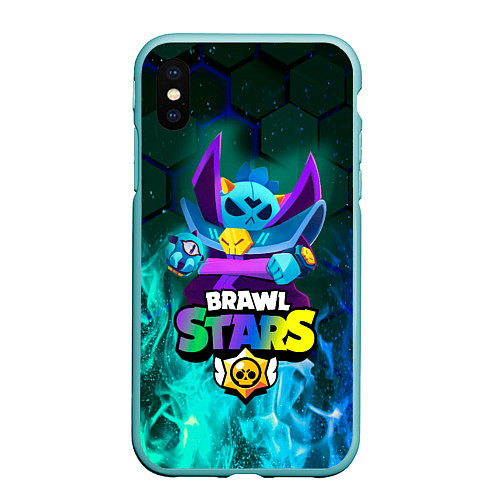 Чехол iPhone XS Max матовый Dark Lord Spike Brawl Stars / 3D-Мятный – фото 1