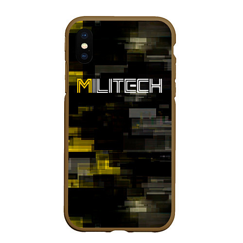 Чехол iPhone XS Max матовый MILITECH камуфляж Cyberpunk 2077 / 3D-Коричневый – фото 1