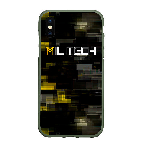 Чехол iPhone XS Max матовый MILITECH камуфляж Cyberpunk 2077 / 3D-Темно-зеленый – фото 1