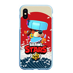 Чехол iPhone XS Max матовый Brawl Stars - Ronin Ruffs, цвет: 3D-голубой