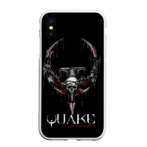 Чехол iPhone XS Max матовый Quake Champions / 3D-Белый – фото 1