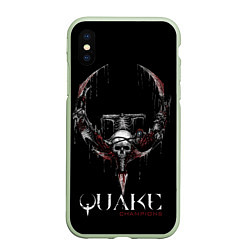 Чехол iPhone XS Max матовый Quake Champions, цвет: 3D-салатовый