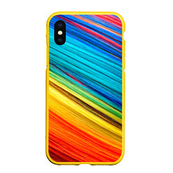 Чехол iPhone XS Max матовый Цветной мех диагональ