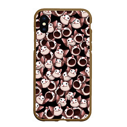 Чехол iPhone XS Max матовый Popping cats