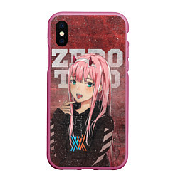 Чехол iPhone XS Max матовый Zero Two, цвет: 3D-малиновый